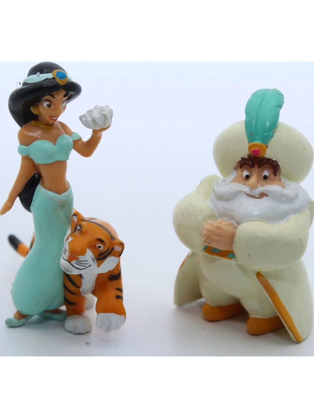 Vintage Disney Aladdin Applause Jasmine Rajah Tiger Sultan PVC Figure Lot 2 pcs
